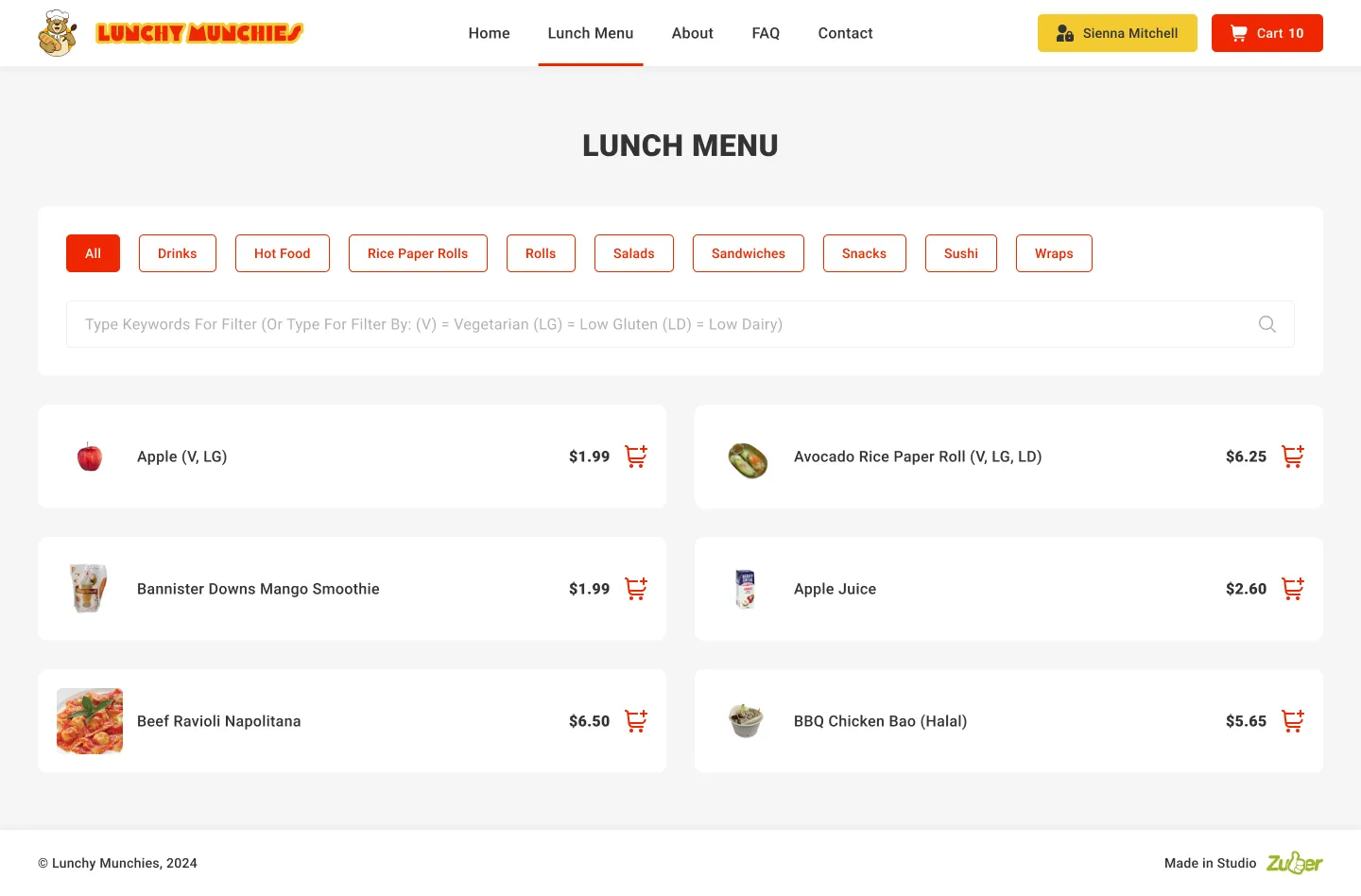 Доставка питания в школы Австралии Lunchy Munchies — скриншот 2