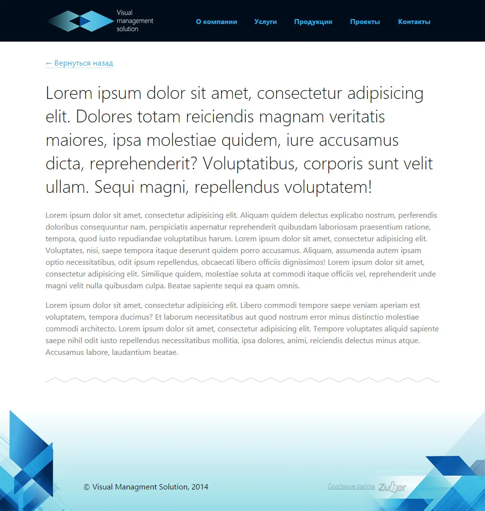 Сайт компании «VMS» — скриншот 4