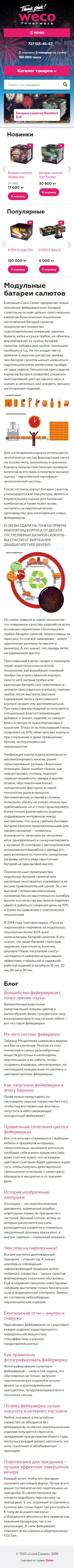 Интернет-магазин салютов «Союз Салют» — скриншот 1